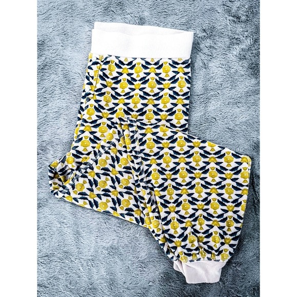 Anthropologie Waffle Knit Thermal Jogger Lounge Pajama Pants Yellow Blue Size M - Picture 7 of 7